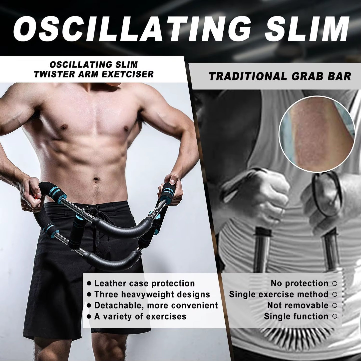Adjustable Arm Trainer Portable Home U-Shaped Wrist Strength Exerciser Chest Expander,Shoulder Muscle Training Fitness Equipment