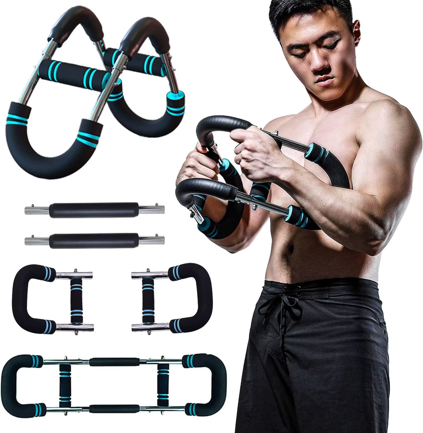 Adjustable Arm Trainer Portable Home U-Shaped Wrist Strength Exerciser Chest Expander,Shoulder Muscle Training Fitness Equipment