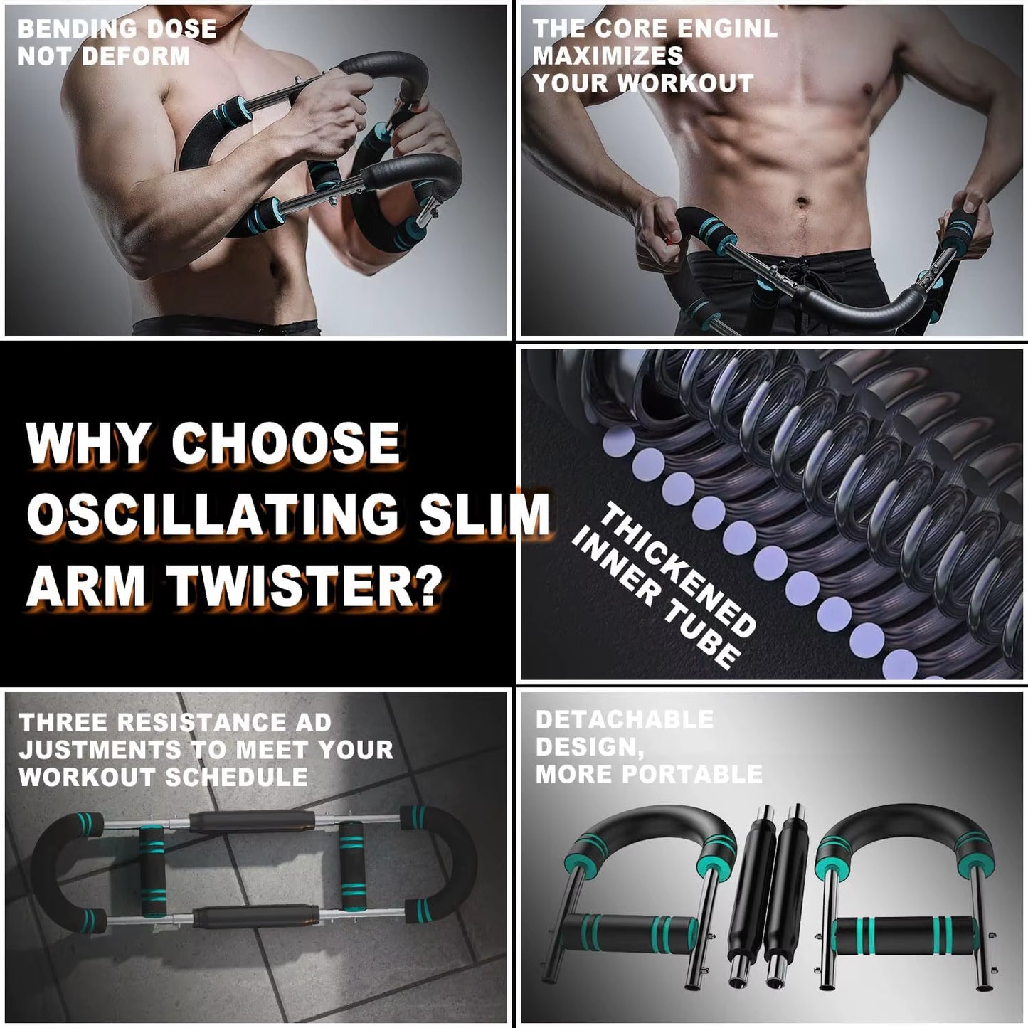 Adjustable Arm Trainer Portable Home U-Shaped Wrist Strength Exerciser Chest Expander,Shoulder Muscle Training Fitness Equipment