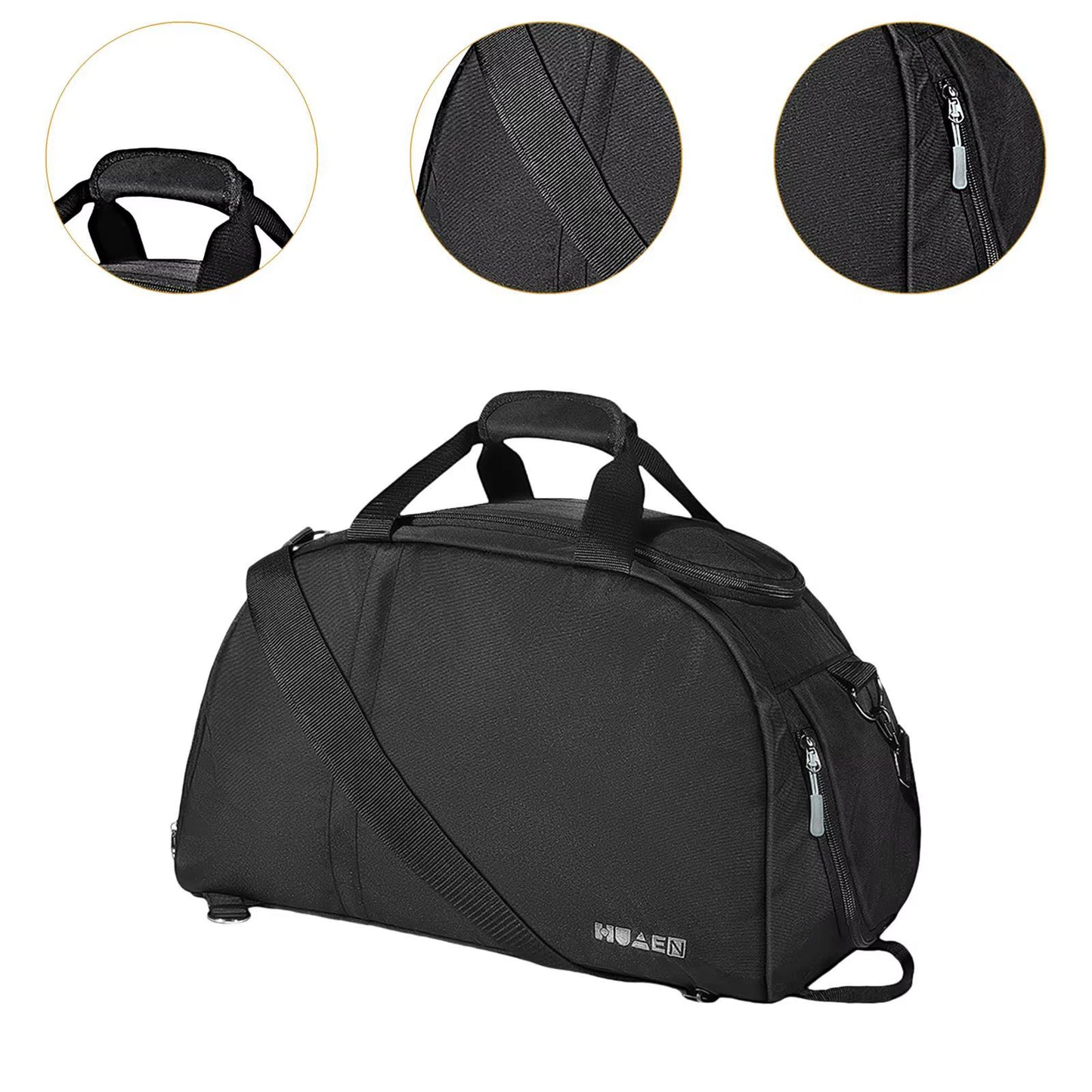 Gym Bag for Men with Shoe Compartment Crossbody Bag Black Golf Clothes Bag