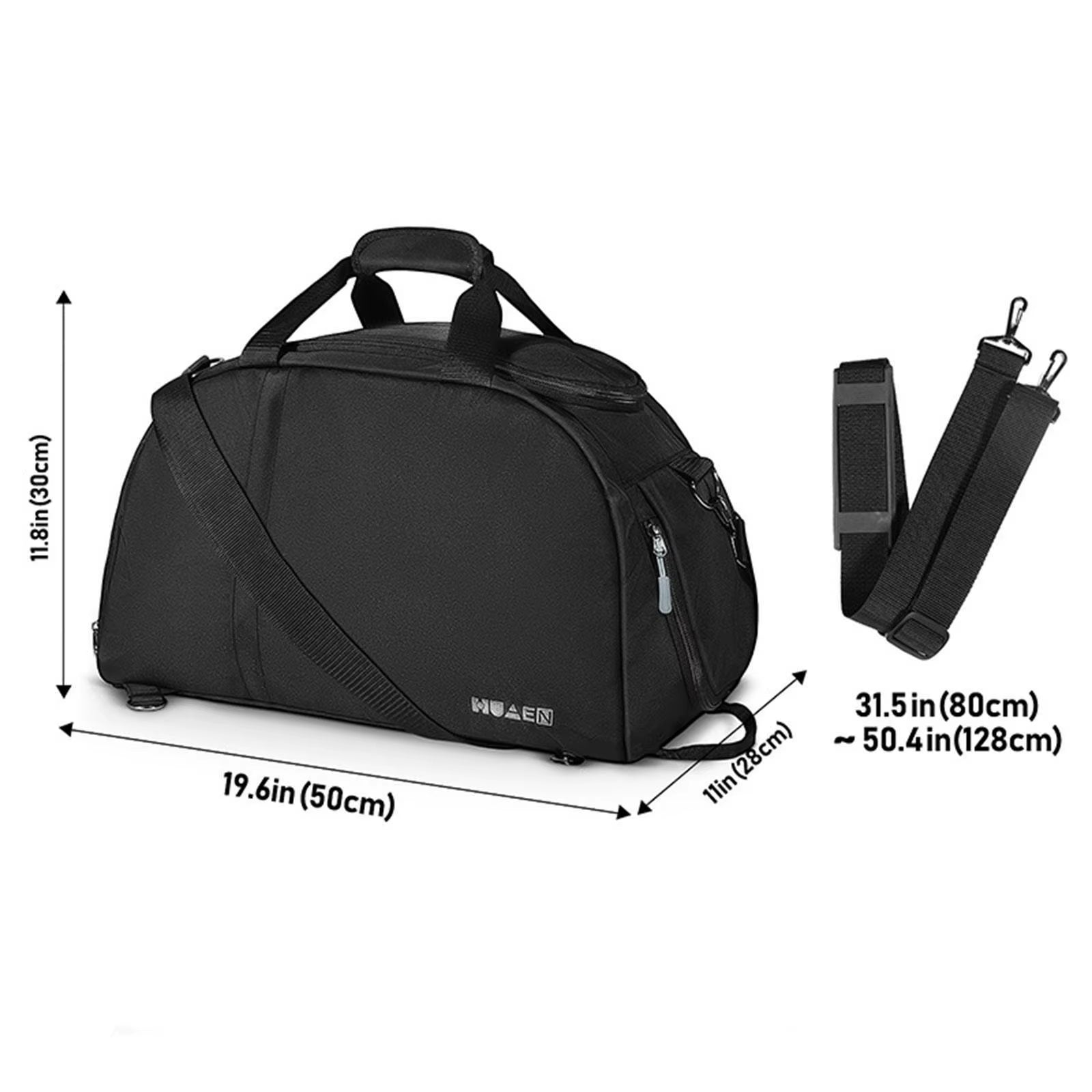 Gym Bag for Men with Shoe Compartment Crossbody Bag Black Golf Clothes Bag