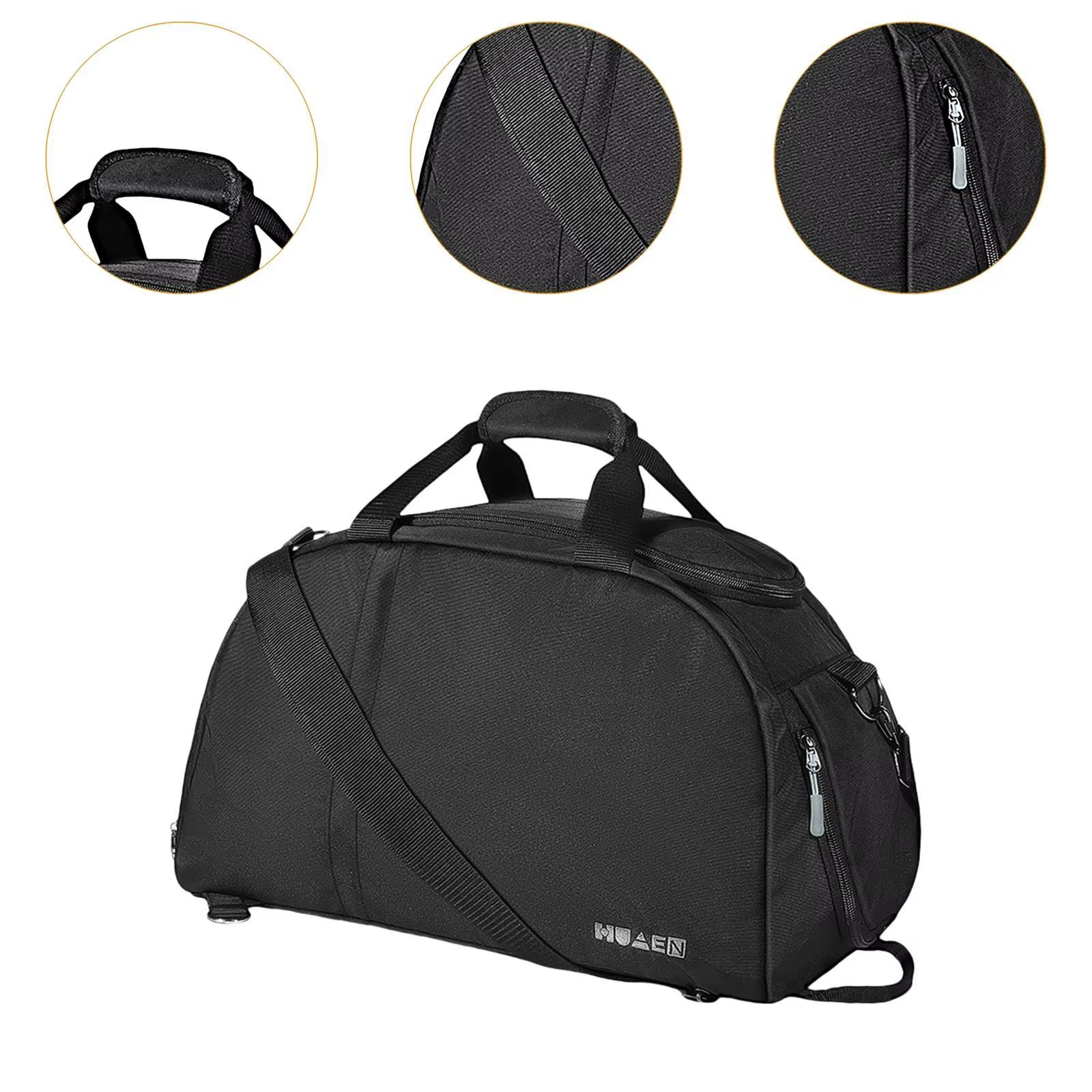 Gym Bag for Men with Shoe Compartment Crossbody Bag Black Golf Clothes Bag