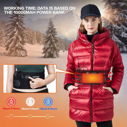 Heated Back Brace for Lower Back Pain Women, Cordless Heating Pad Rechargeable 5V 10000Mah Back Massager with Heat for Lower Back Therapy Pain Relief Lumbar